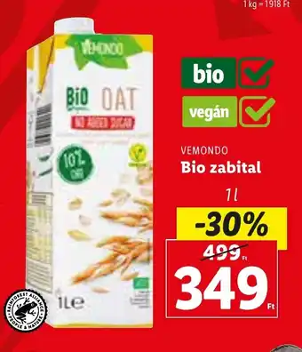 Lidl VEMONDO Bio zabital 1 l ajánlat