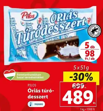 PILOS Óriás túró-desszert 5 x 51 g