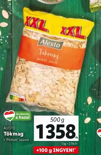 Lidl ALESTO Tökmag 500 g ajánlat