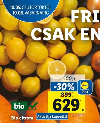 Lidl Bio citrom 500 g ajánlat