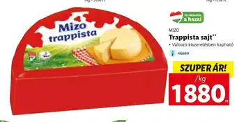 Lidl MIZO Trappista sajt 1 kg ajánlat