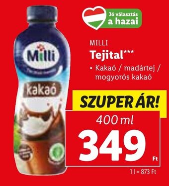 Lidl MILLI Tejital 400 ml ajánlat
