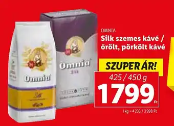 Lidl OMNIA Silk szemes kávé stb. 425 / 450 g ajánlat