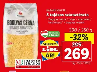 HAZÁNK KINCSEI 8 tojásos száraztészta 200 / 250 g