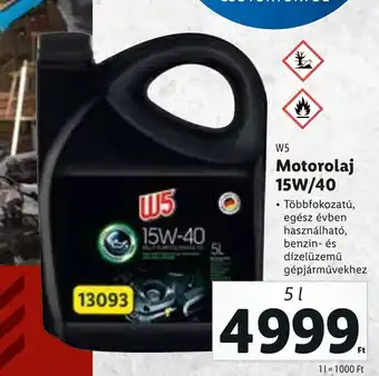 W5 Motorolaj 15W/40 5 l