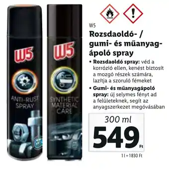 Lidl W5 Rozsdaoldó- / gumi- stb. 300 ml ajánlat