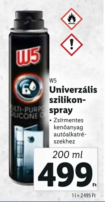 Lidl W5 Univerzális szilikon- spray 200 ml ajánlat