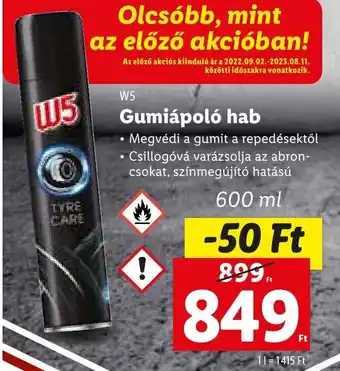 W5 Gumiápoló hab 600 ml
