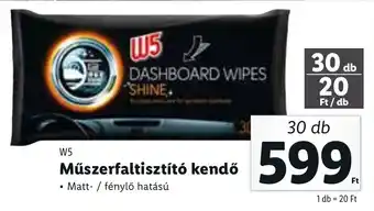 Lidl W5 Műszerfaltisztító kendő 30 db ajánlat