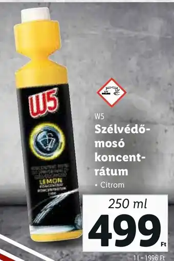 Lidl W5 Szélvédő- mosó koncent- rátum 250 ml ajánlat