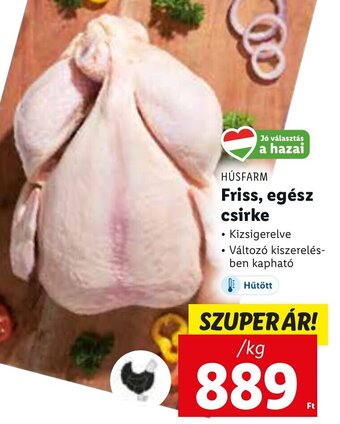 Lidl HÚSFARM Friss, egész csirke 1 kg ajánlat