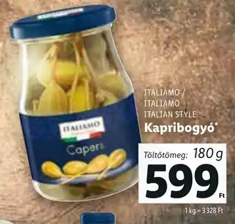 Lidl ITALIAMO / ITALIAMO ITALIAN STYLE Kapribogyó 180 g ajánlat