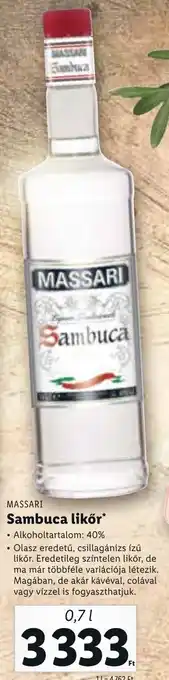 MASSARI Sambuca likőr 0,7 l