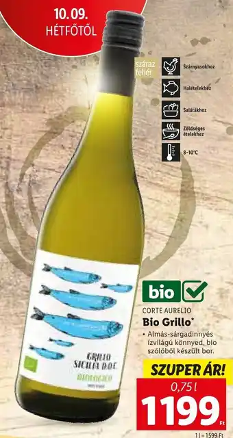Lidl CORTE AURELIO Bio Grillo 0,75 l ajánlat