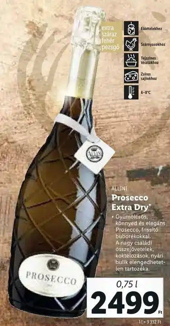 Lidl ALLINI Prosecco Extra Dry 0,75 l ajánlat