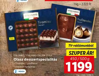 Lidl ITALIAMO / ITALIAMO ITALIAN STYLE Olasz desszertspecialitás 450 / 500 g ajánlat