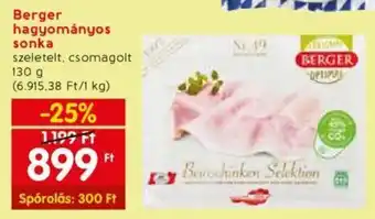 Spar Berger hagyományos sonka 130 g ajánlat