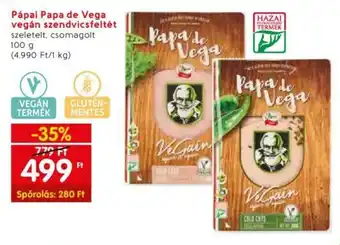 Pápai Papa de Vega vegán szendvicsfeltét 100 g