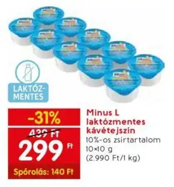 Minus L laktózmentes kávétejszín 10 x 10 g