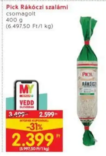 Interspar Pick Rákóczi szalámi 400 g ajánlat