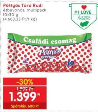 Interspar Pöttyös Túró Rudi 10 x 30 g ajánlat