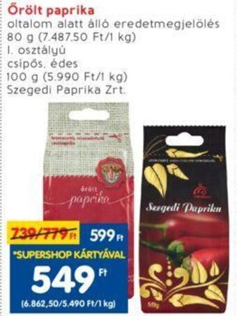 Őrölt paprika 80 / 100 g
