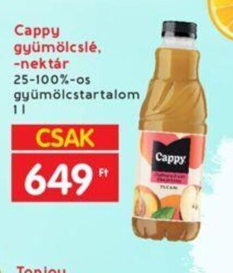 Interspar Cappy gyümölcslé, -nektár 1 l ajánlat