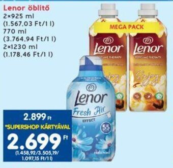 Interspar Lenor öblitő 2 x 925 ml / 770 ml / 2 x 1230 ml ajánlat