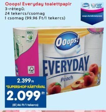 Interspar Ooops! Everyday toalettpapir 24 tekercs ajánlat