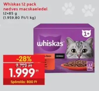 Interspar Whiskas 12 pack nedves macskaeledel 12 x 85 g ajánlat