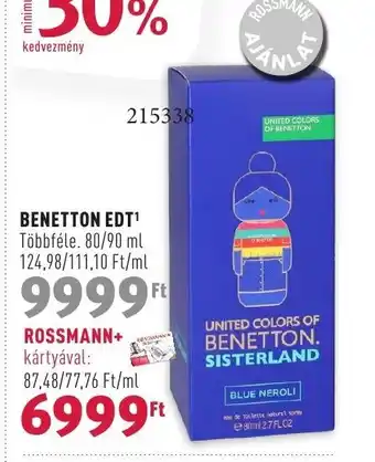 Rossmann BENETTON EDT 80 - 90 ml ajánlat