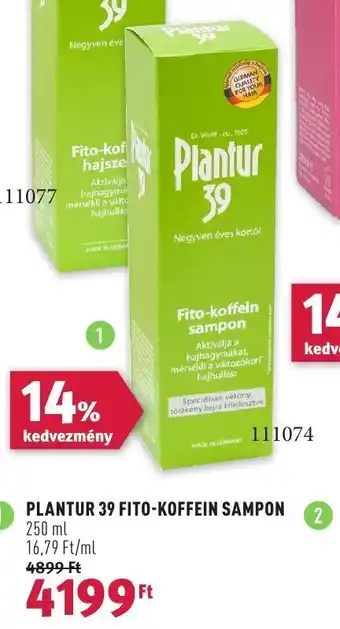 Rossmann PLANTUR 39 FITO-KOFFEIN SAMPON 250 ml ajánlat