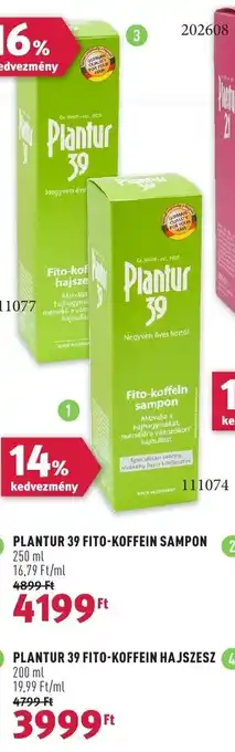 Rossmann PLANTUR 39 FITO-KOFFEIN SAMPON 200 ml ajánlat