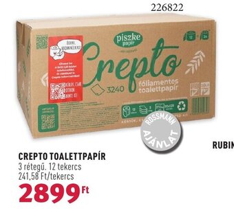 Rossmann CREPTO TOALETTPAPÍR 12 tekercs ajánlat