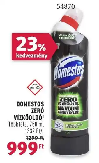 Rossmann DOMESTOS ZÉRÓ VÍZKŐOLDÓ 750 ml ajánlat