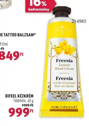 Rossmann DIFEEL KÉZKRÉM 40 g ajánlat