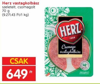 Spar Herz vastagkolbász 70 g ajánlat