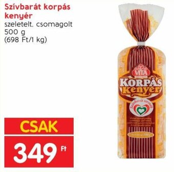Spar Szívbarát korpás kenyér 500 g ajánlat