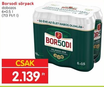 Spar Borsodi sörpack 6 x 0,5 l ajánlat
