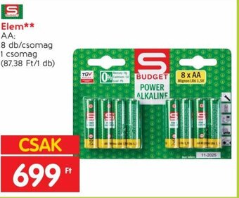 Elem AA 8 db
