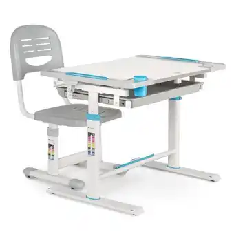 Blumfeldt tommi xl, gyermek íróasztal és szék szett, állítható magasságú íróasztal és ergonomikus szék, 4 éves kortól - 10 év
