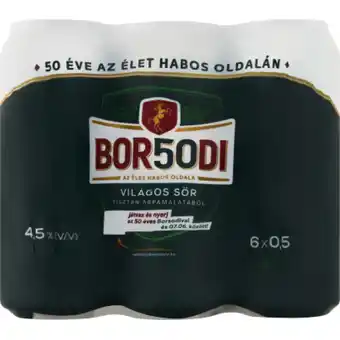 Auchan Borsodi világos sör 4,5% 6 x 0,5 l ajánlat
