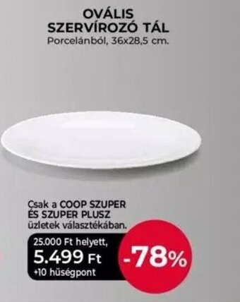 OVÁLIS SZERVÍROZÓ TÁL 36x28,5 cm