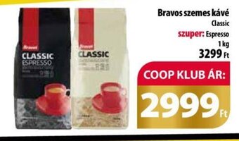 Coop Bravos szemes kávé 1 kg ajánlat