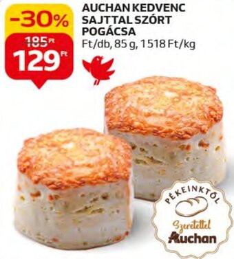 Auchan AUCHAN KEDVENC SAJTTAL SZÓRT POGÁCSA 85g ajánlat