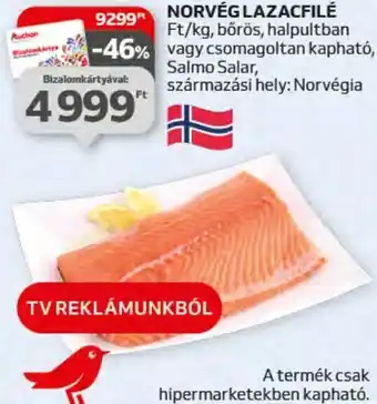 Auchan NORVÉG LAZACFILÉ, kg ajánlat