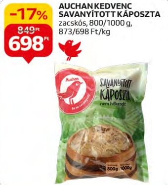Auchan AUCHAN KEDVENC SAVANYÍTOTT KÁPOSZTA 800/1000g ajánlat