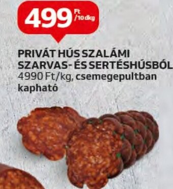 Auchan PRIVÁT HÚS SZALÁMI SZARVAS-ÉS SERTÉSHÚSBÓL, 10dkg ajánlat