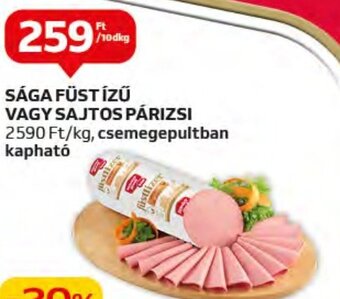 Auchan SÁGA FÜST ÍZŰ VAGY SAJTOS PÁRIZSI, 10dkg ajánlat