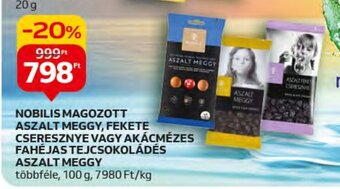 Auchan NOBILIS MAGOZOTT ASZALT MEGGY stb. 100 g ajánlat